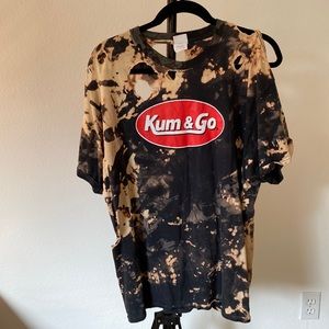 Kum & Go tee shirt, bleached and distressed